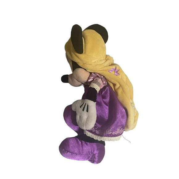 Plush Minnie Mouse Rapunzel Princess Disney Park14" w/Satin Dress Blond wig - Picture 2 of 12